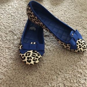 Leopard and cobalt blue sperry flats